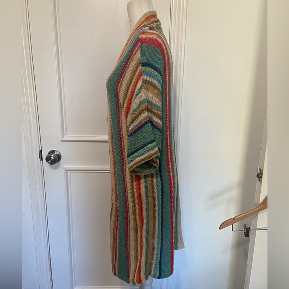 Ralph Lauren long line open front stripe knit cardigan size M - Picture 7 of 7